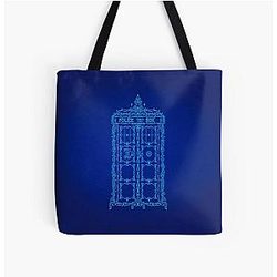 Fancy Blue Box All Over Print Tote Bag