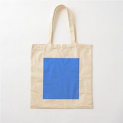 Simple Blue Box Cotton Tote Bag