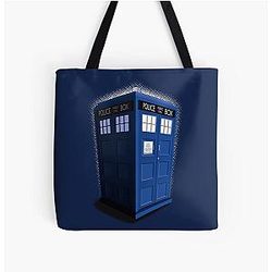 Blue Box Toon All Over Print Tote Bag