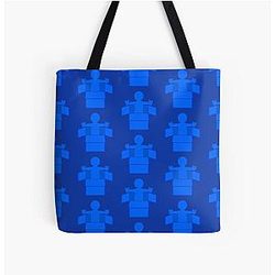 Man in a blue box All Over Print Tote Bag