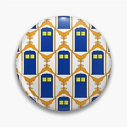 Blue box ornate Pin