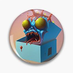 The Slimey Blue Box in a Blue Box Pin