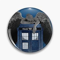 Angel Weeping on Blue Box Pin