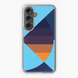 Blue box and round illustration Samsung Galaxy Soft Case