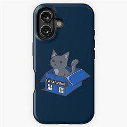 Cat In a Blue Box iPhone Tough Case
