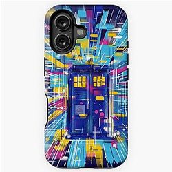 shiny blue box iPhone Tough Case