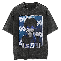 Isagi Anime Graphic PTTT1004 Washed  Blue Lock T-Shirts