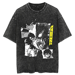 Isagi PTTT1004 Vintage Graphic Washed  Blue Lock T-Shirts