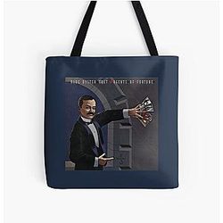 Men Blue Oyster Cult Agents of Fortun Fashion Raglan All Over Print Tote Bag