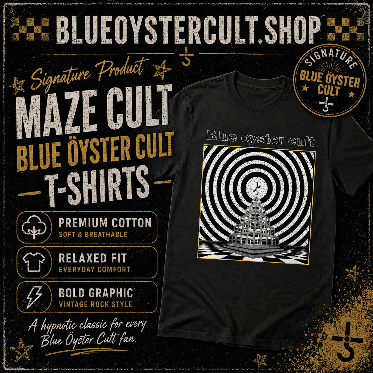Maze Cult DTNK0304 Blue Öyster Cult T-Shirts