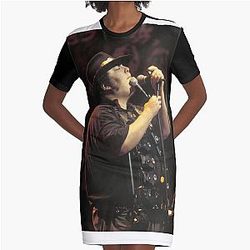 John Popper - Blues Traveler - Photograph Graphic T-Shirt Dress