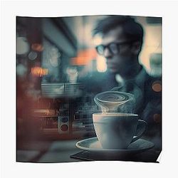 Blur Affiche de café et de télévision RB1608