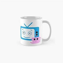 Classic Mug with Blur Band Coffee and TV Store Design Features a Cow with a Milk Jug and Faces
