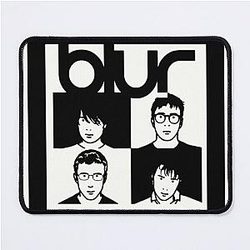 Black and White Famous Four Blur Mouse Pad