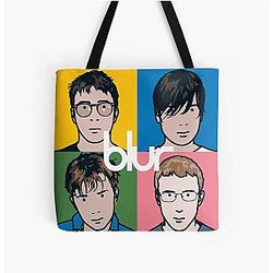 Flow Blue Print Over Print Tote Bag