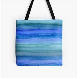 Blue Waves Over Tote Bag