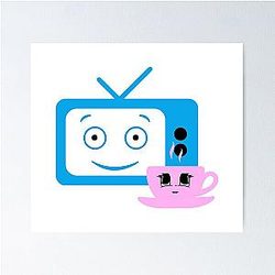 Blue band and coffee TV faces milk design Poster