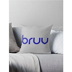 Blur band bruv blue logo design Throw Pillow