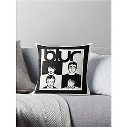 Black and White Famous Four Throw Pillow