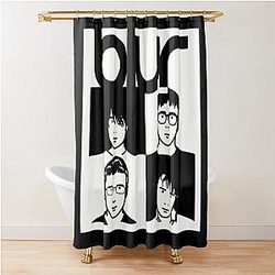 black and white famous shower curtain