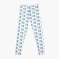 Blur Band Coffee and TV Milk Face Design Leggings