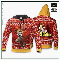 Ugly Christmas Hoodie - Keigo Takami Hawks - My Hero Academia Xmas VA10