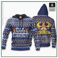 Ugly Christmas Hoodie - All Might from My Hero Academia 1