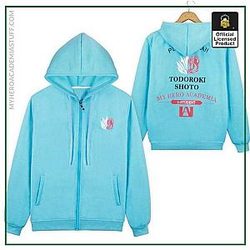 My Hero Academia Hoodie:  Todoroki Shoto Classic Blue Zipped Hoodie