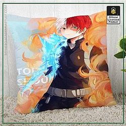 BNHA Shop Pillow Cover Merch -  Shoto Ice and Fire
