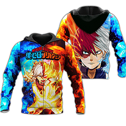 My Hero Academia Hoodie - Shoto Todoroki 3D Zipped Hoodie