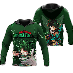 My Hero Academia Hoodie - Izuku Midoriya Deku Zipped Hoodie
