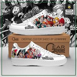 My Hero Academia Shoes:  Hero Team Vs Villian Team Air Force Shoes