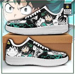 My Hero Academia Shoes - Izuku Midoriya Air Force Sneakers Deku Custom