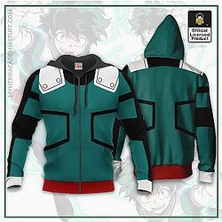 My Hero Academia Zipped Hoodie - Deku Izuku Midoriya Zipped Hoodie