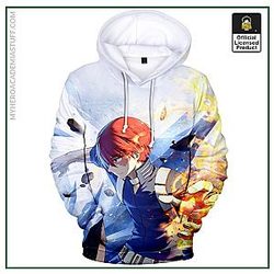 My Hero Academia Hoodie: Strongest Todoroki Shoto 3D White Hoodie