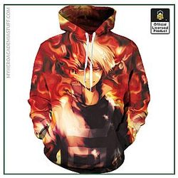 My Hero Academia Hoodie: Todoroki Shouto On Fire Hoodie