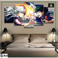 Wall Art Poster Painting Modular Pictures For Living Room Decorative Pictures Canvas Printed 5 Panel My Hero Academia Animation