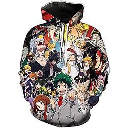 My Hero Academia Merch Hoodie - All Characters Printed 3D Graphic Hoodie