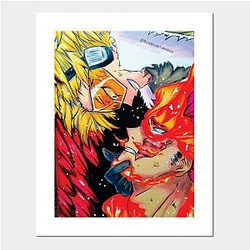 My Hero Academia Merch Shop Poster Merch - Endeavor Vs Toshinori Yagi Poster