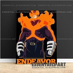 My Hero Academia Poster: Enji Todoroki Flame Hero Wall Art