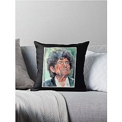 bob dylan watercolor portrait suzanns art	 Throw Pillow