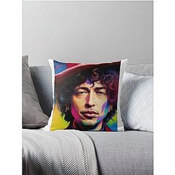 Bob Dylan Rock Star Throw Pillow