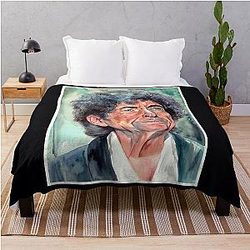 bob dylan watercolor portrait suzanns art	 Throw Blanket