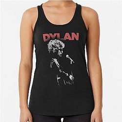 Wild dog Bob Dylan and classic motorcycle  Racerback Tank Top