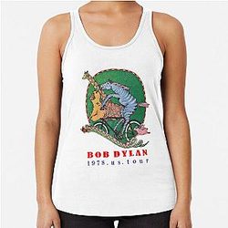 Vintage 1988 Bob Dylan Shirt Racerback Tank Top