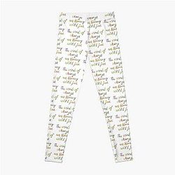 Repeat Pattern version of The Winds of Change are Blowing Wild and Free - Bob Dylan quote Leggings