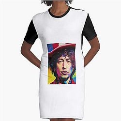 Bob Dylan ロックスターグラフィックTシャツドレス