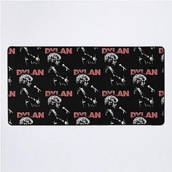 野生犬 Bob Dylan そして古典的なオートバイ デスクマット