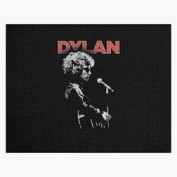 Wild dog Bob Dylan and classic motorcycle  Jigsaw Puzzle