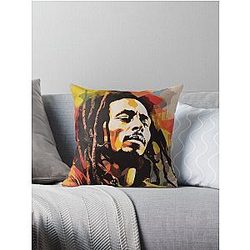 Bob Marley Digital Throw Pillow